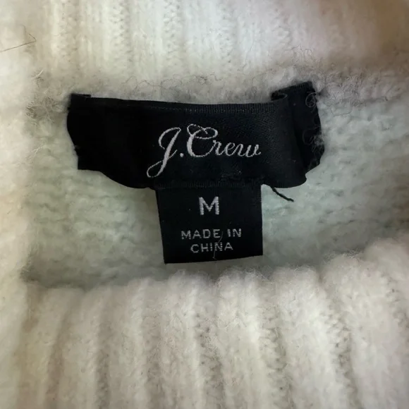 J. Crew Fair Isle Wool Alpaca Blend Turtleneck Sweater Cozy Gray Cream Brown M - Picture 6 of 8